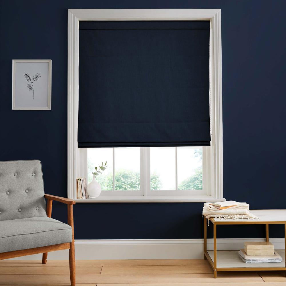 graham & brown Campanile Navy Roman Shade