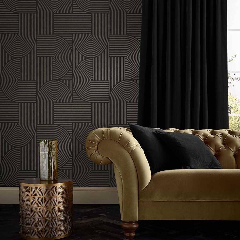 graham & brown Centra Black Wallpaper
