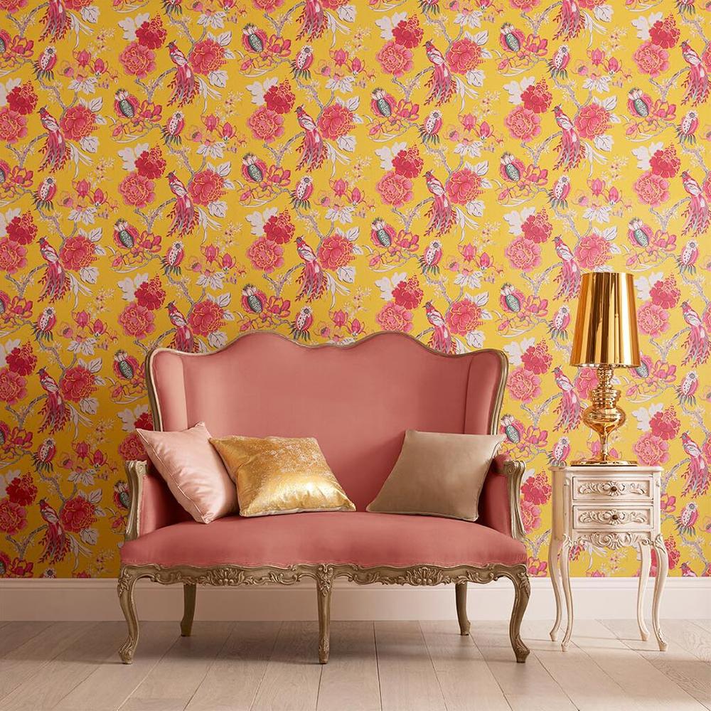 graham & brown Chinoiserie Canary Wallpaper