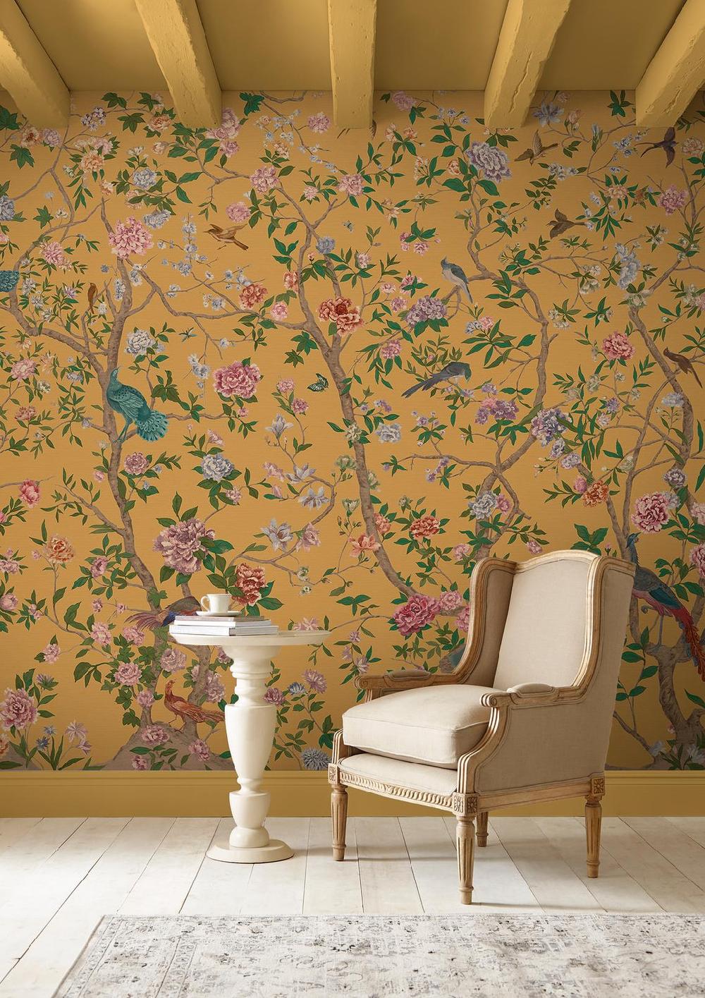 Graham & Brown Chinoiserie Ochre Mural