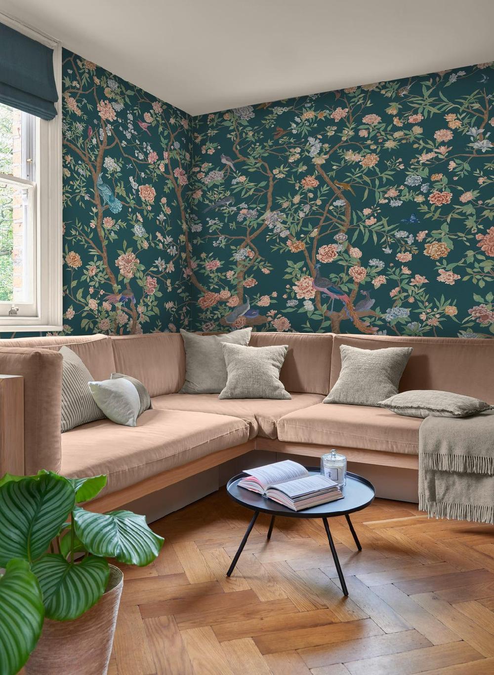 Graham & Brown Chinoiserie Teal Mural