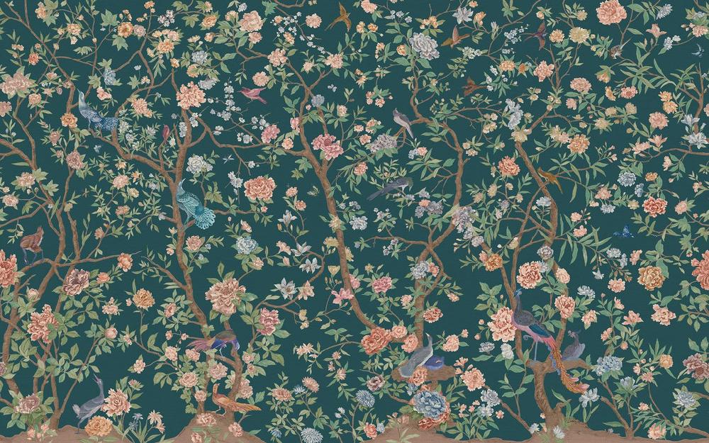 Graham & Brown Chinoiserie Teal Mural