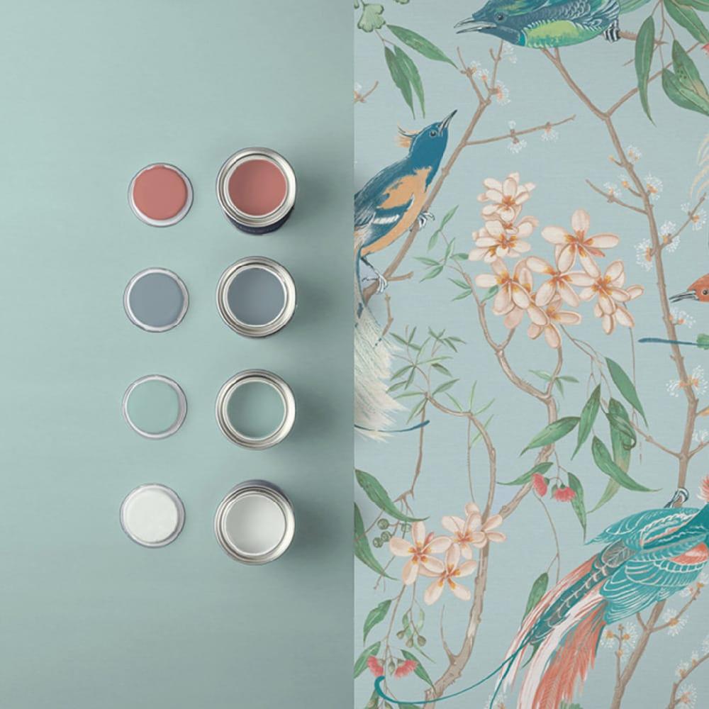 Graham & Brown Clavering Birds Noon Sky Wallpaper