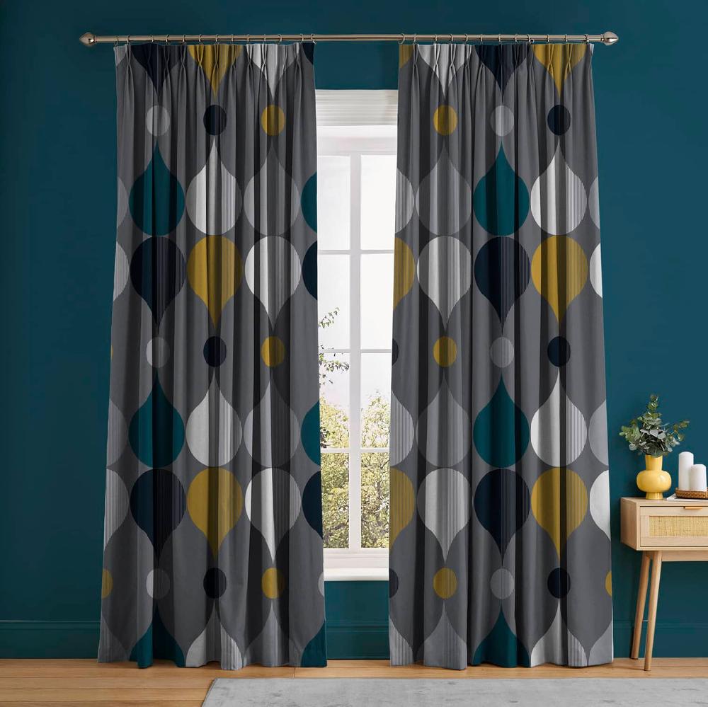 graham & brown Coronation Craze Slate Curtain