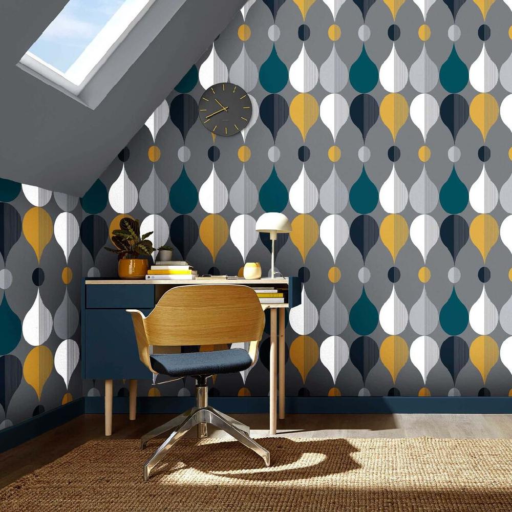 graham & brown Coronation Craze Slate Wallpaper