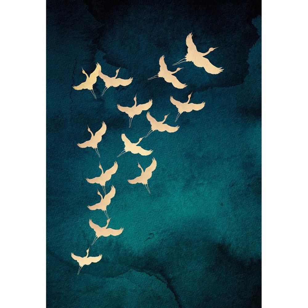 graham & brown Cranes in Flight Blue Wall Art