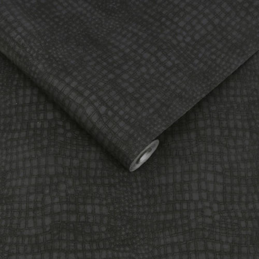 Graham & Brown Crocodile Black Wallpaper