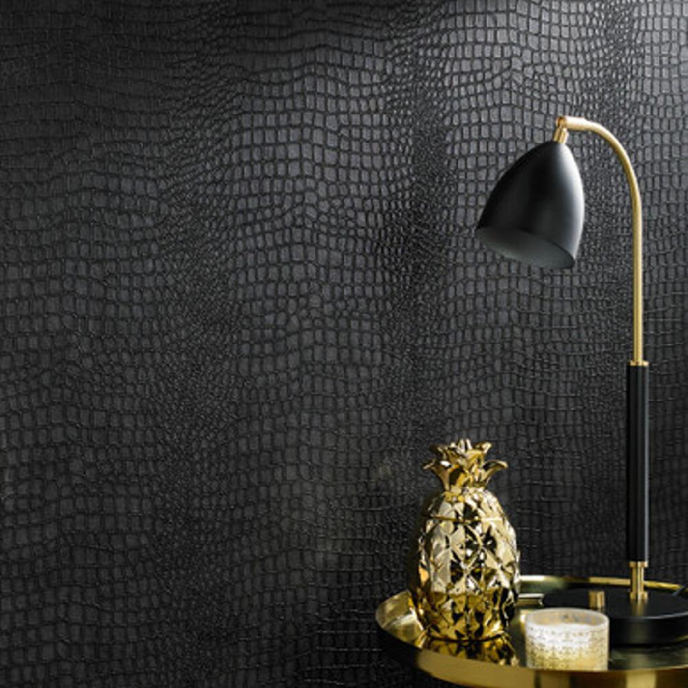 graham & brown Crocodile Black Wallpaper