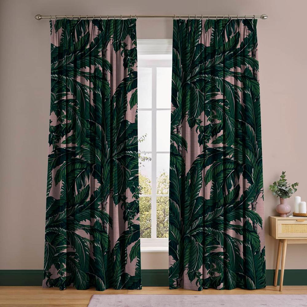 graham & brown Daintree Palm Blush Curtain