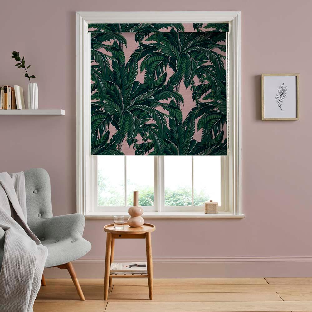 graham & brown Daintree Palm Blush Roller Shade
