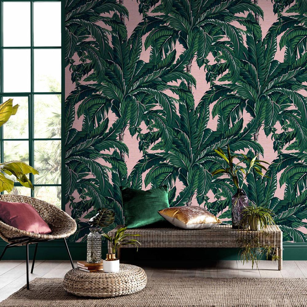 graham & brown Daintree Palm Blush Wallpaper