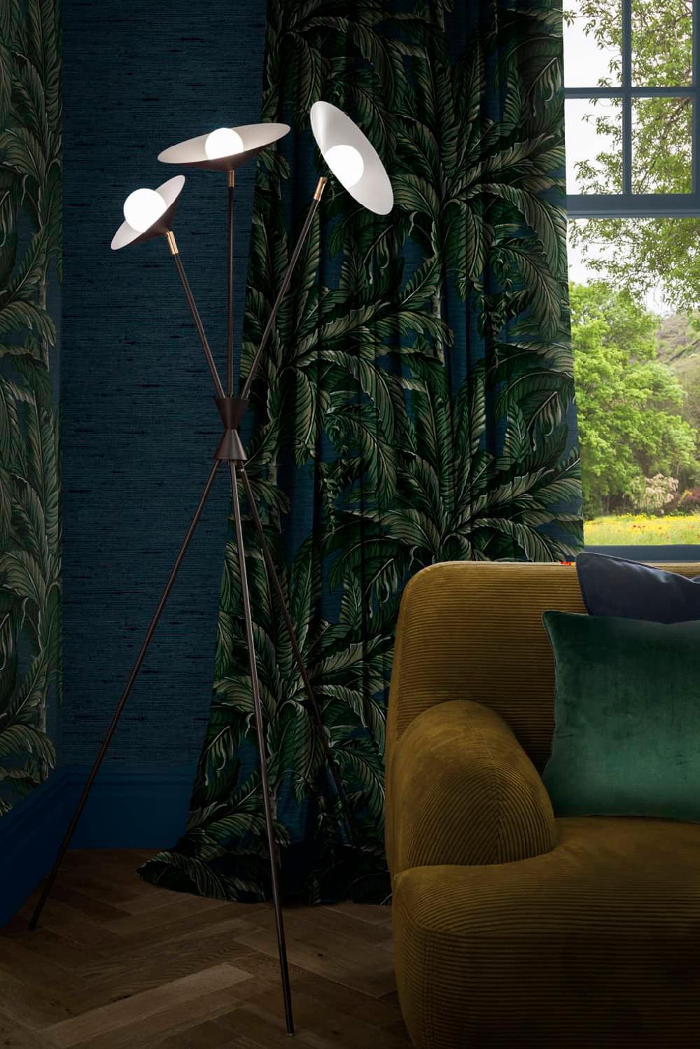 graham & brown Daintree Palm Midnight Curtain