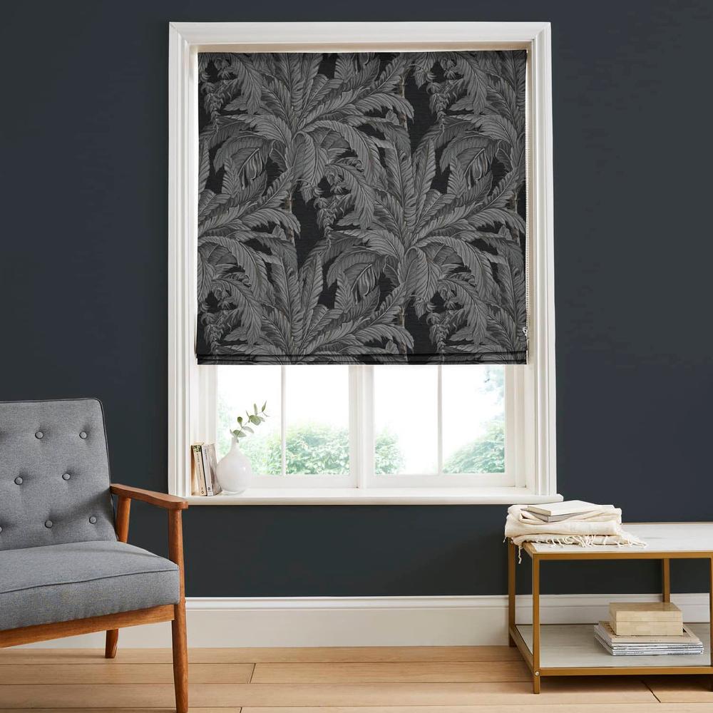 graham & brown Daintree Palm Sterling Roman Shade