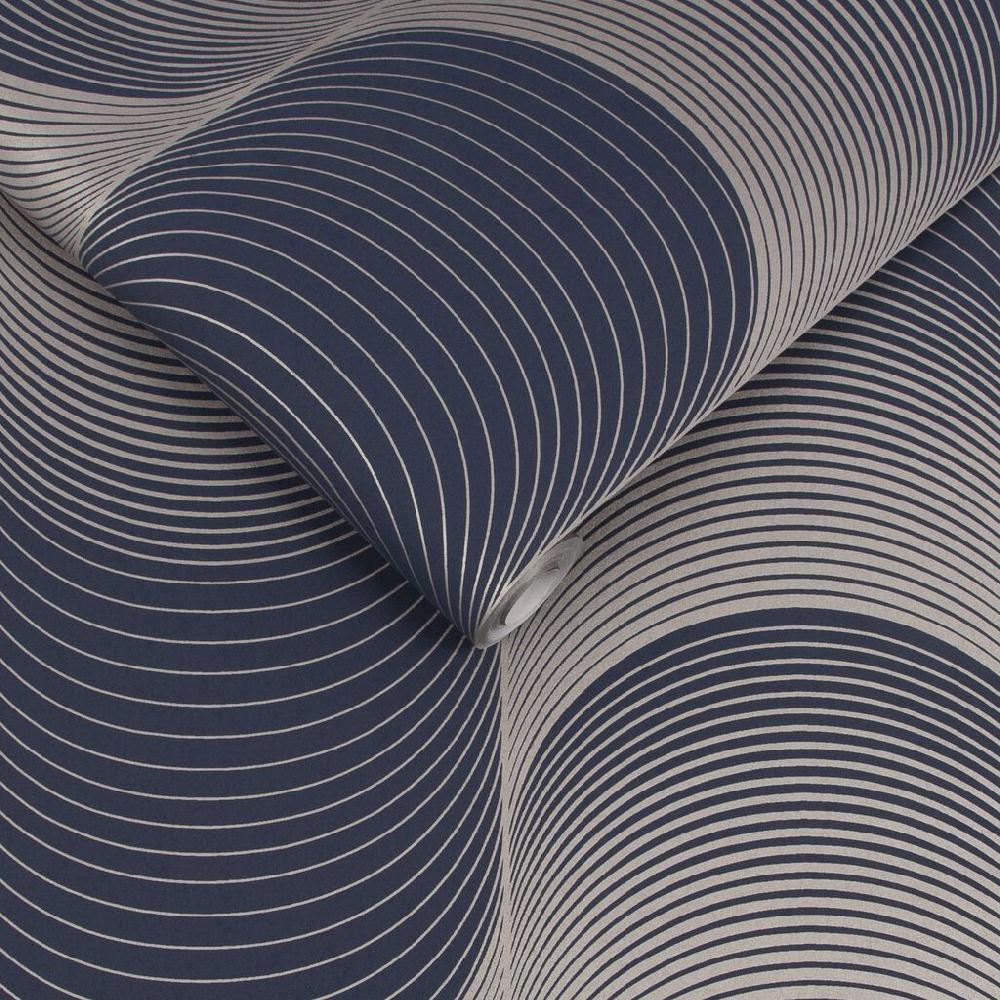 Graham & Brown Eclipse Navy & Pale Gold Wallpaper