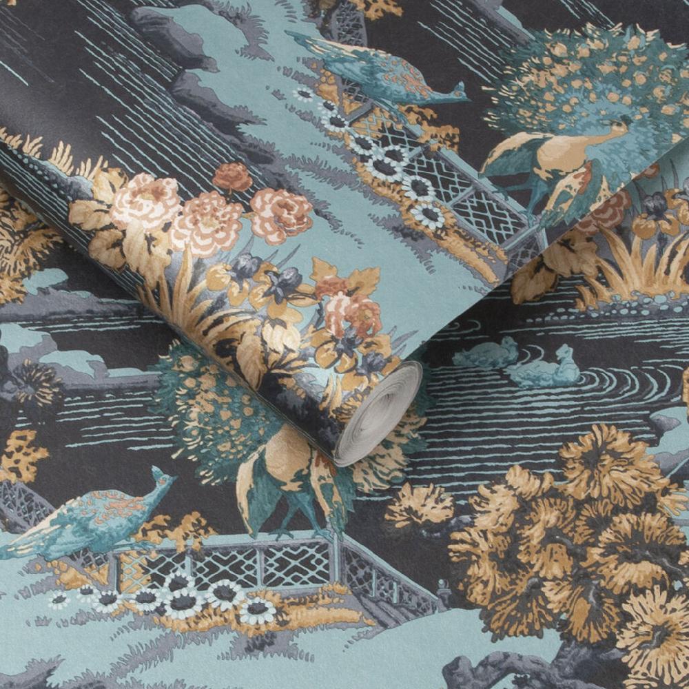 Graham & Brown Edo Toile Navy Wallpaper