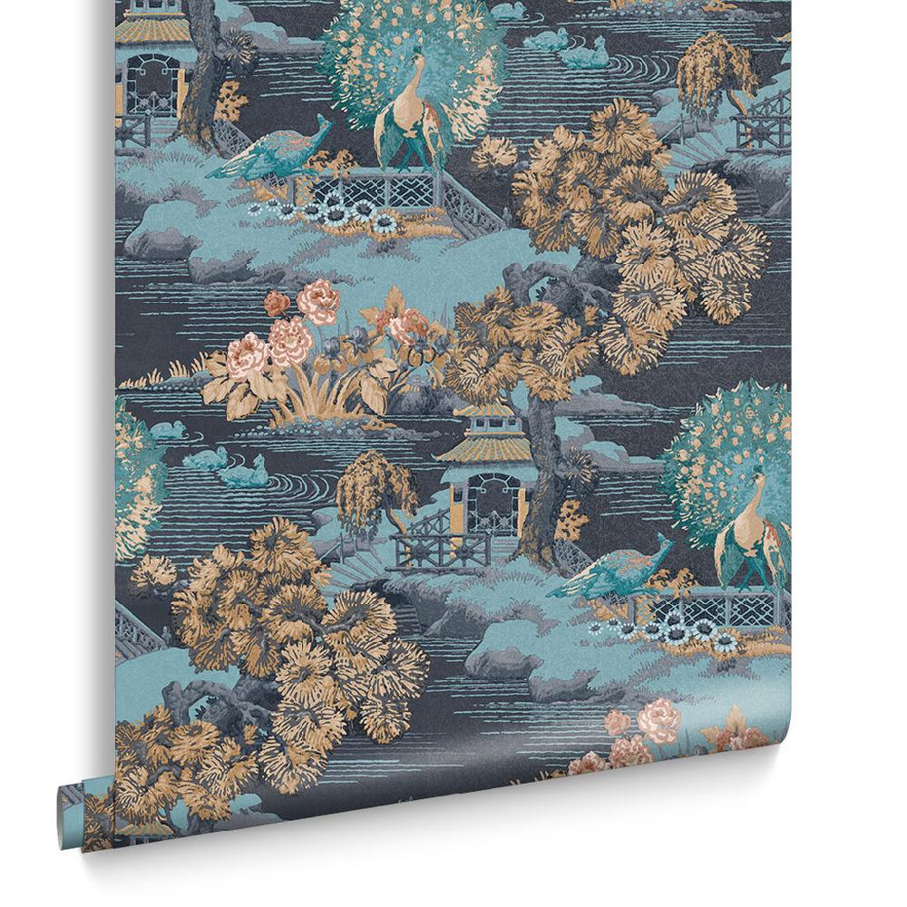Graham & Brown Edo Toile Navy Wallpaper