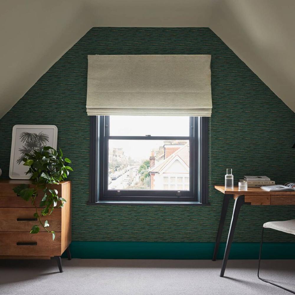 graham & brown Empress Grasscloth Teal Wallpaper