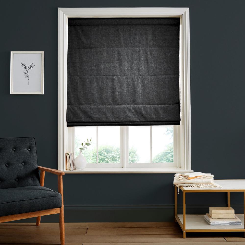 graham & brown Ethereal Black Roman Shade