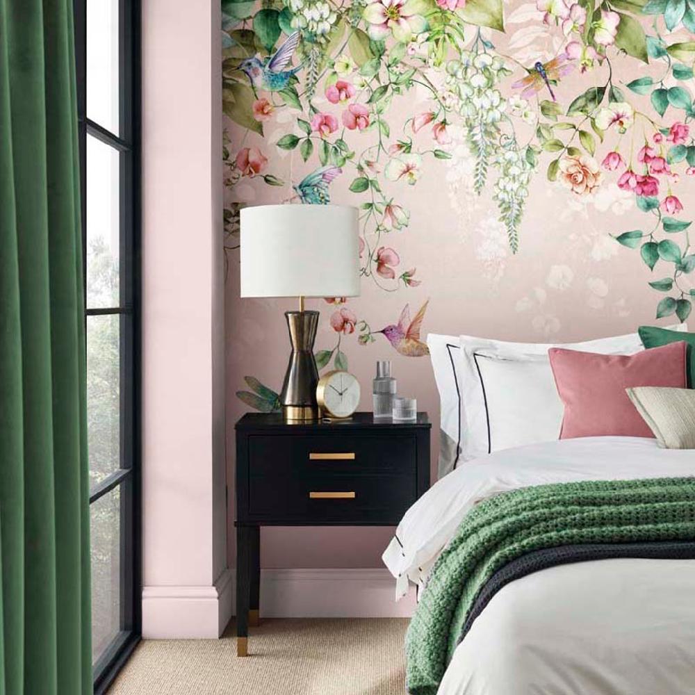 graham & brown Ethereal Flora Blush Bespoke Mural