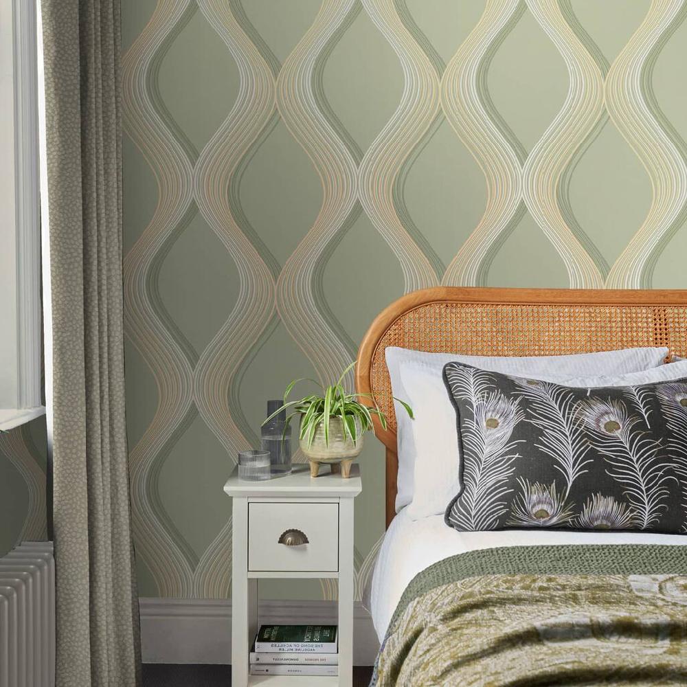 graham & brown Euphoria Sage Wallpaper