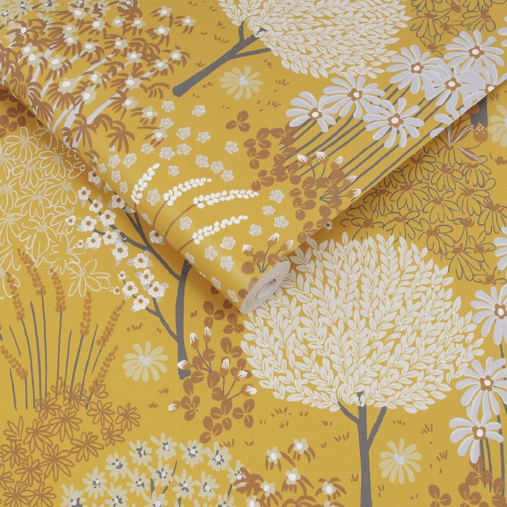 Graham & Brown Fable Mustard Wallpaper