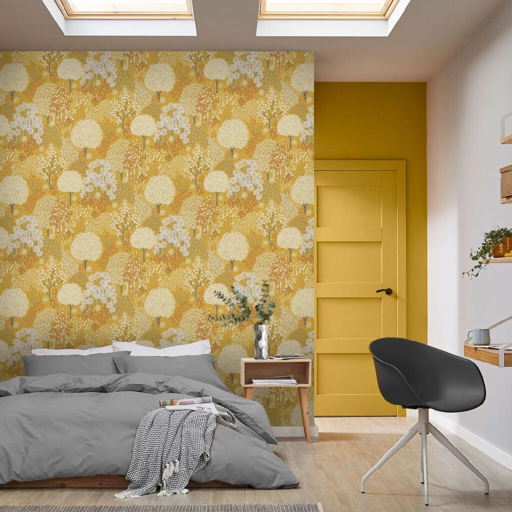 graham & brown Fable Mustard Wallpaper