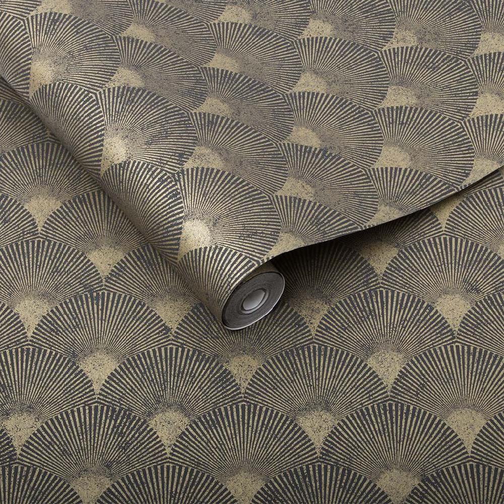 Graham & Brown Fan Black And Gold Wallpaper