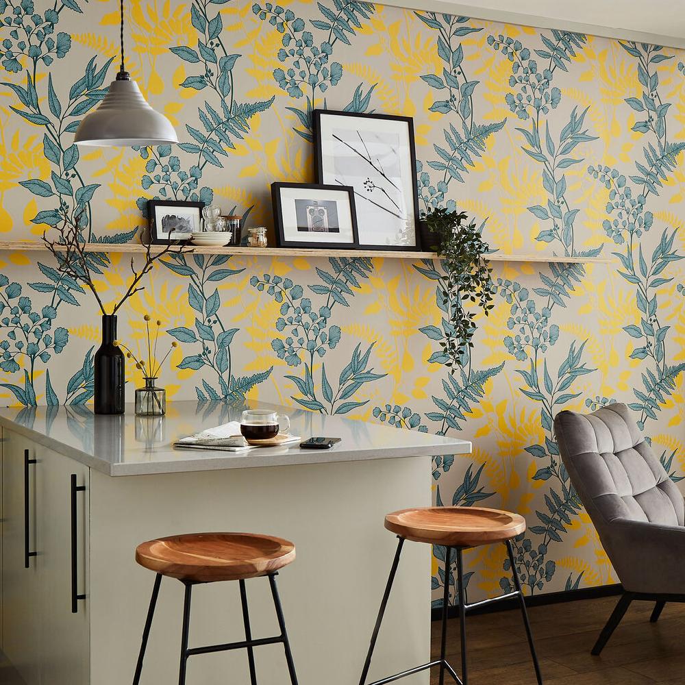graham & brown Fiore Linen Wallpaper