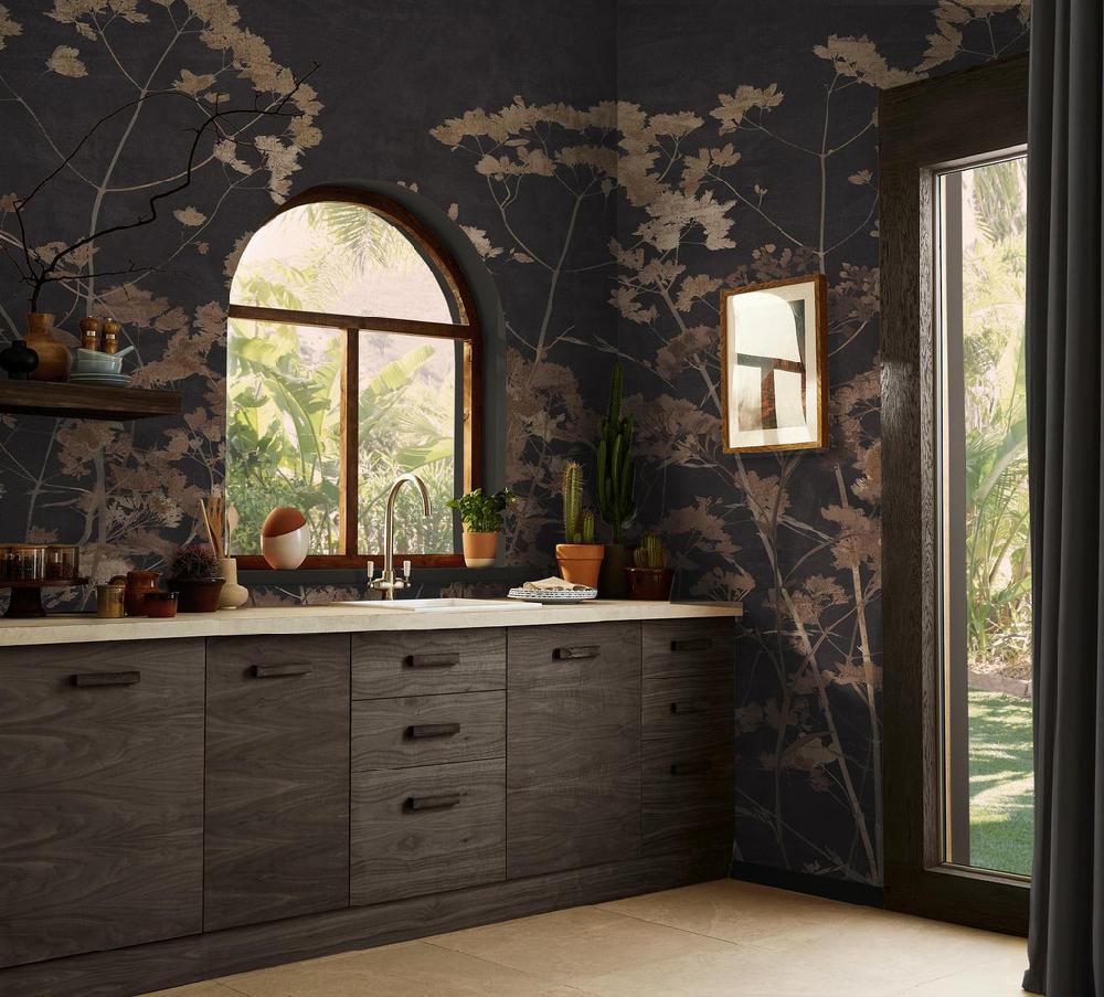 Graham & Brown Flower Press Chocolate Mural