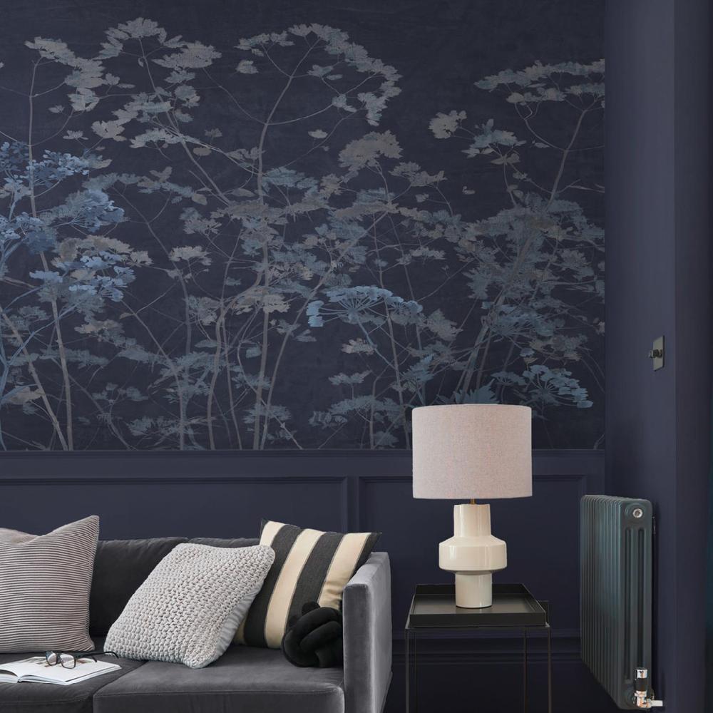 graham & brown Flower Press Indigo Bespoke Mural