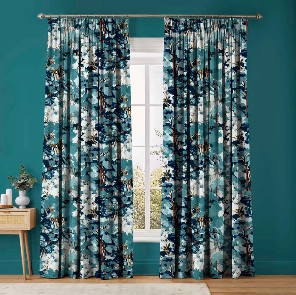 graham & brown Folklore Tree Blue Curtains