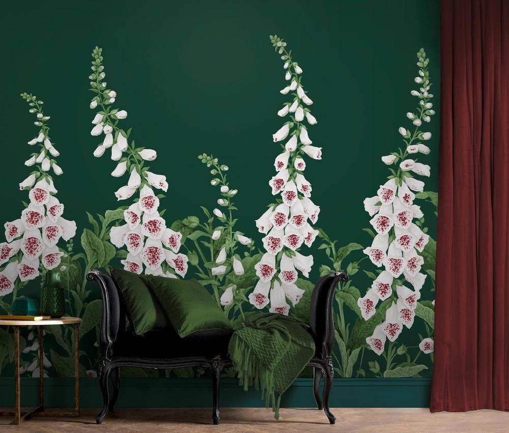 Graham & Brown Foxglove Emerald Mural