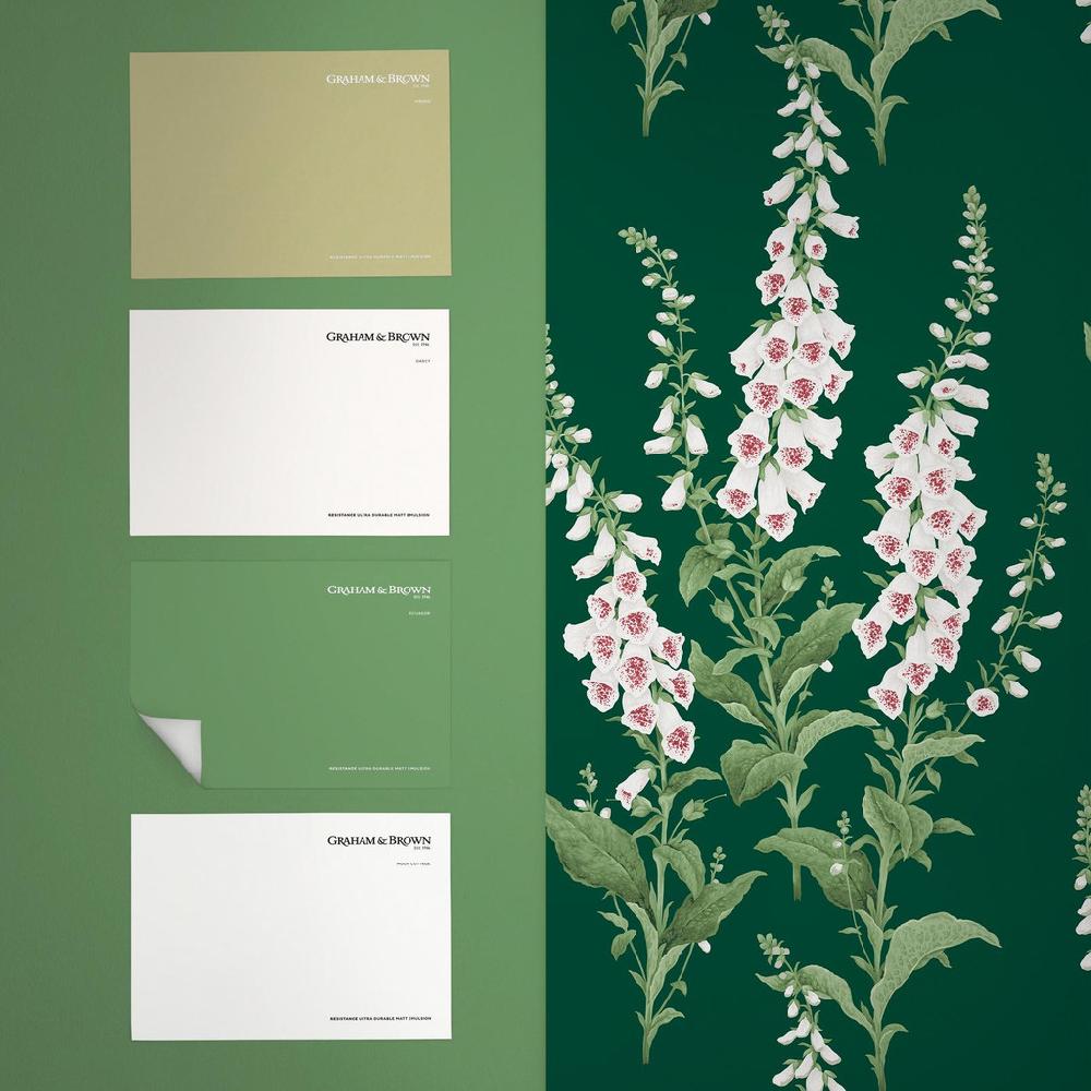 Graham & Brown Foxglove Emerald Wallpaper