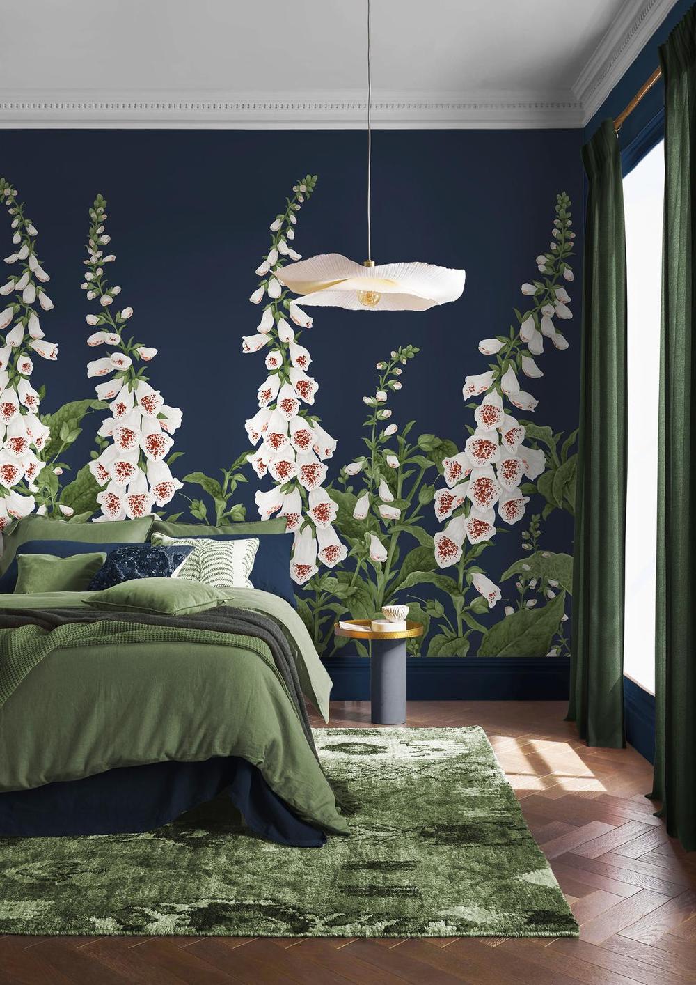 Graham & Brown Foxglove Midnight Mural
