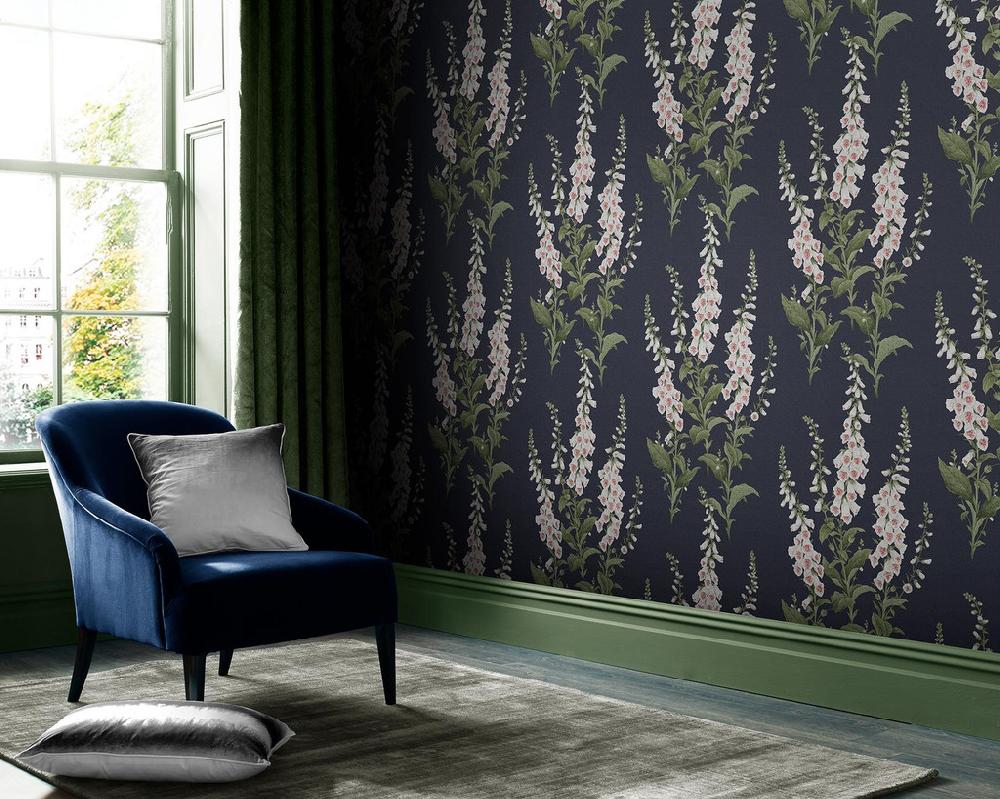 graham & brown Foxglove Midnight Wallpaper