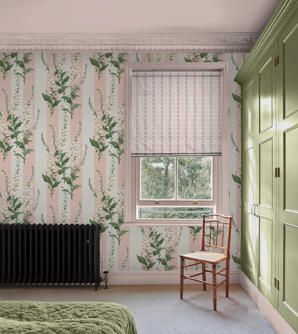 graham & brown Foxglove Stripe Blush Wallpaper