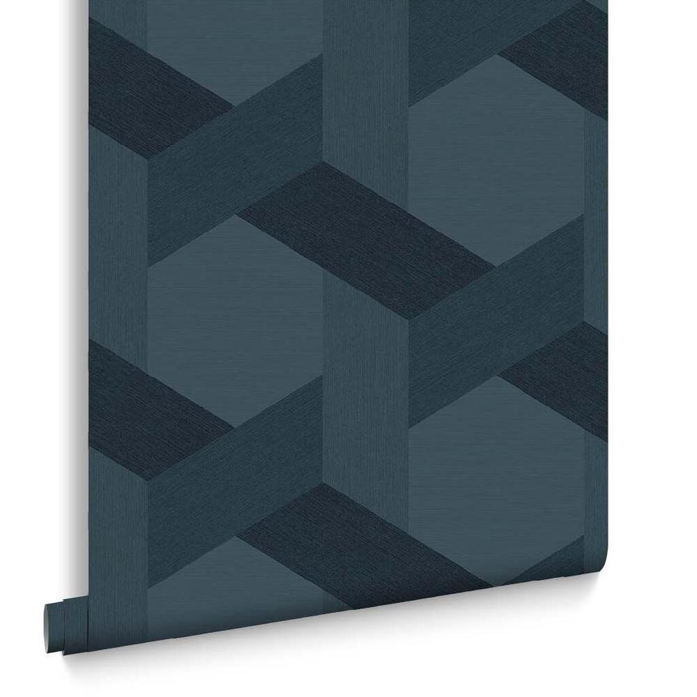 Graham & Brown Fractal Navy Wallpaper