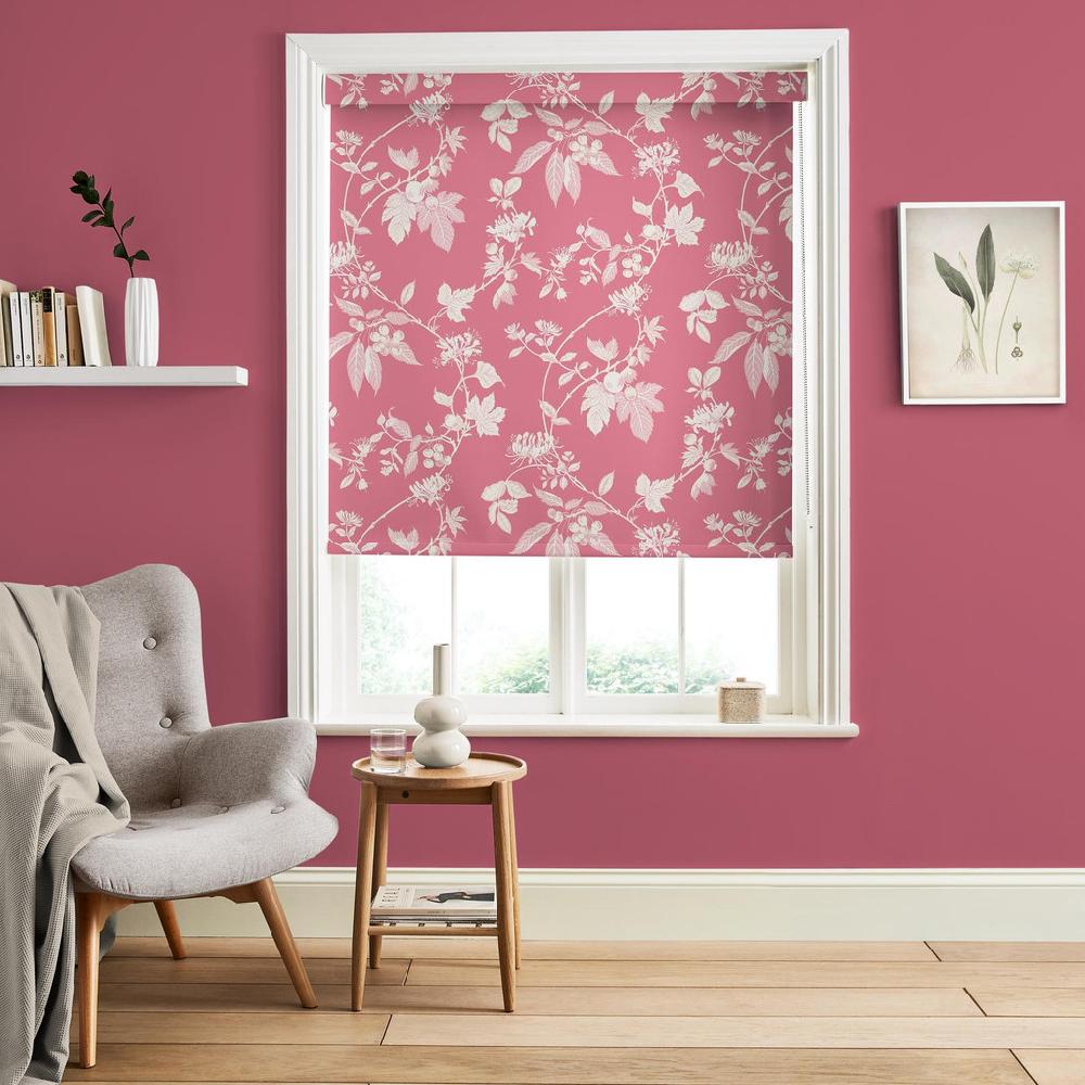 graham & brown Garden Vine Pink Roller Blind