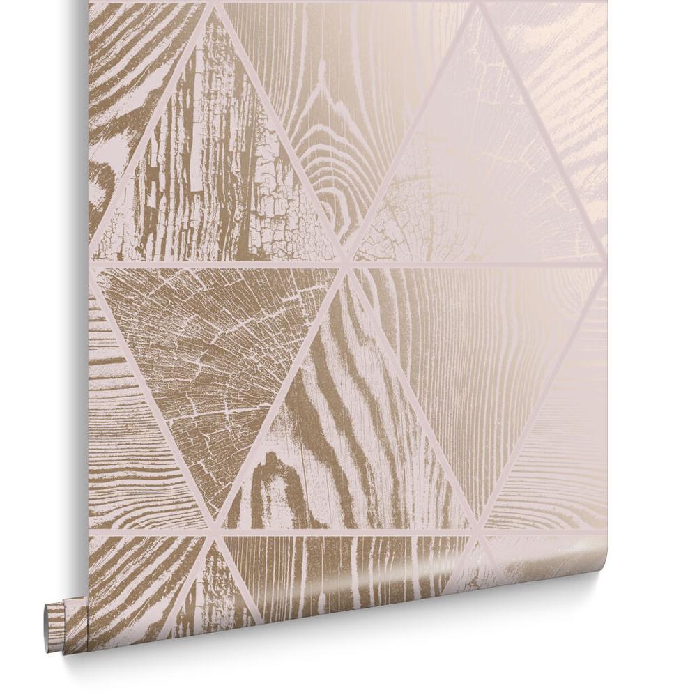 Graham & Brown Geo Grain Blush & Rose Gold Wallpaper