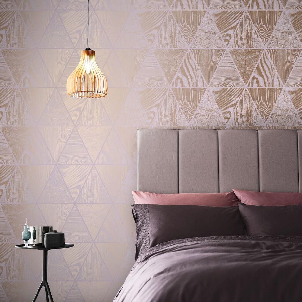 graham & brown Geo Grain Blush & Rose Gold Wallpaper