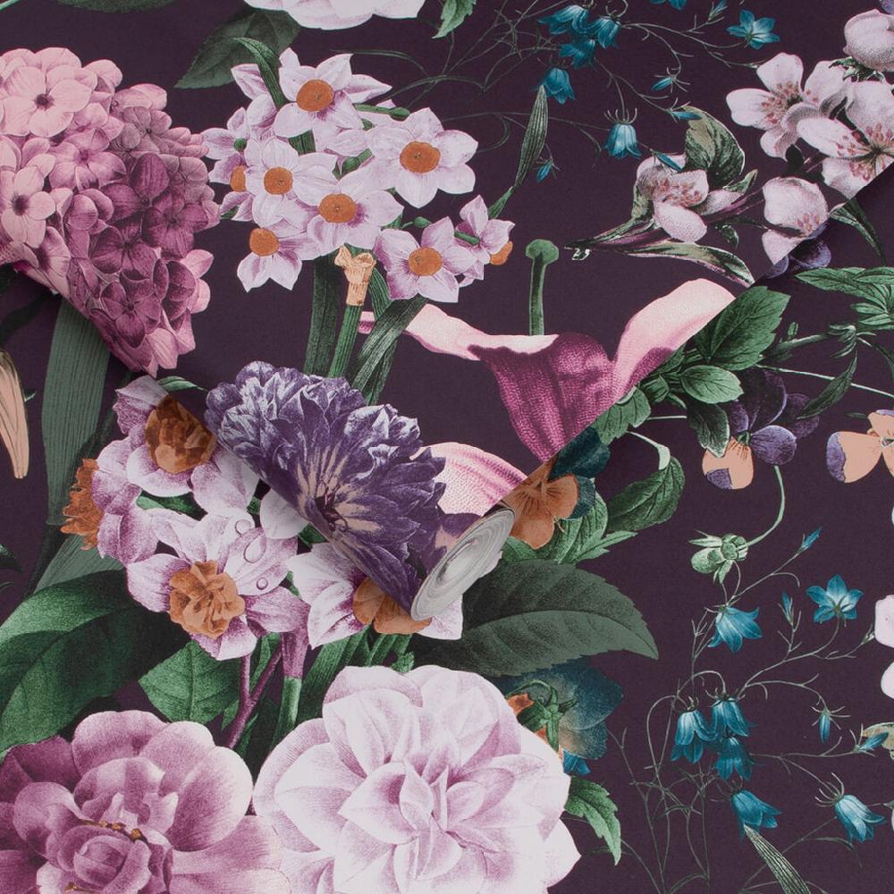 Graham & Brown Glasshouse Flora Amethyst Wallpaper