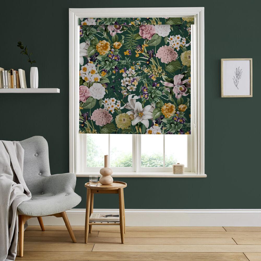 graham & brown Glasshouse Flora Emerald Roller Shade