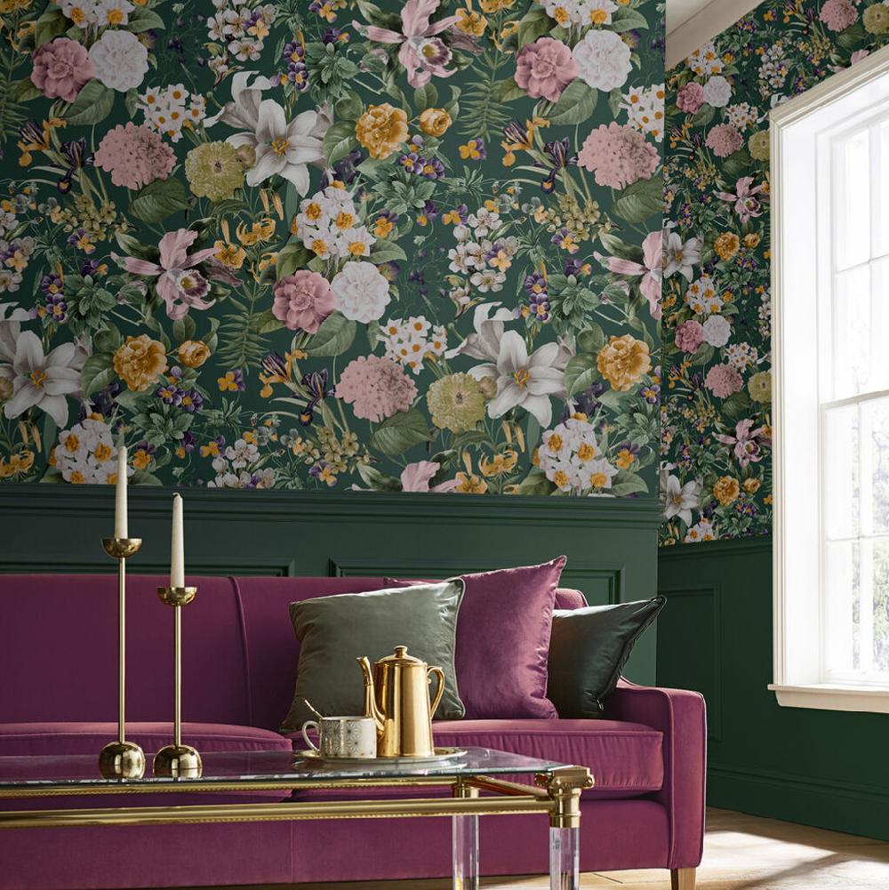 graham & brown Glasshouse Flora Emerald Wallpaper