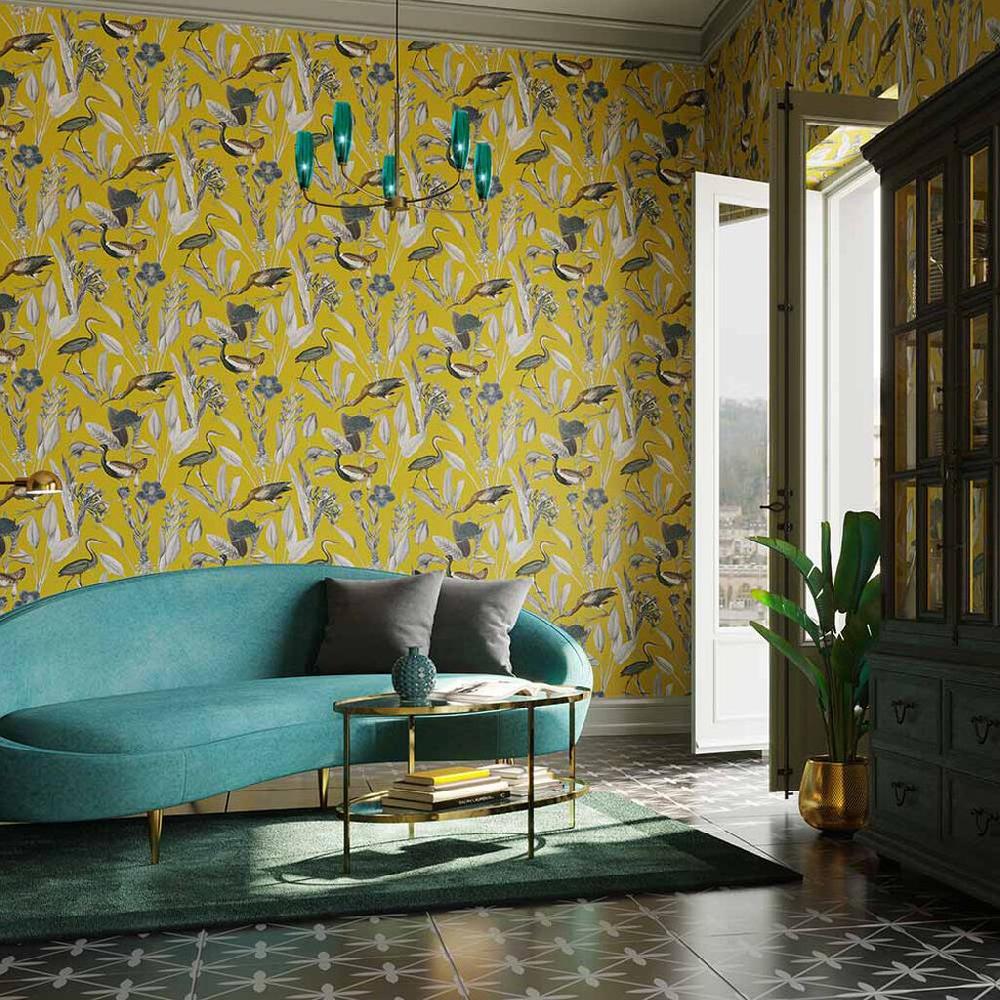 graham & brown Glasshouse Mustard Wallpaper