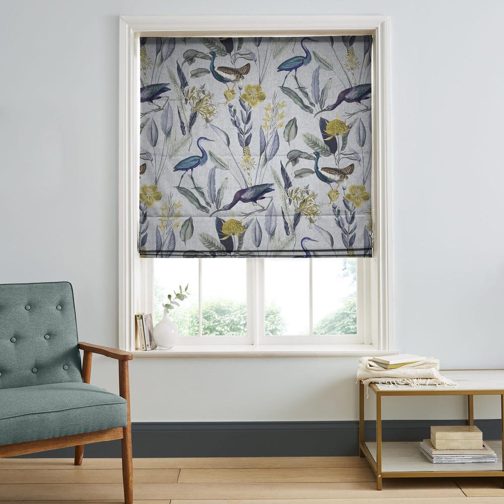 graham & brown Glasshouse Soft Gray Roman Shade