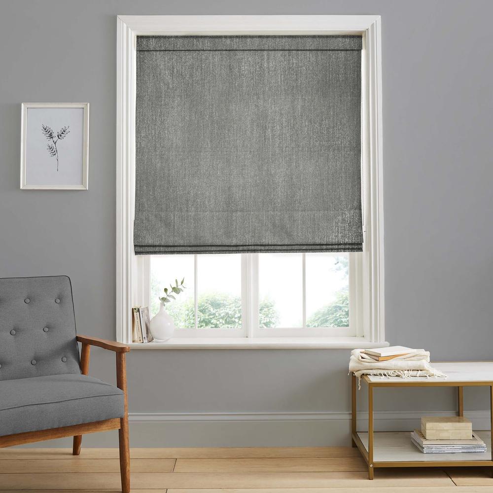 graham & brown Glimmer Gray Roman Shade