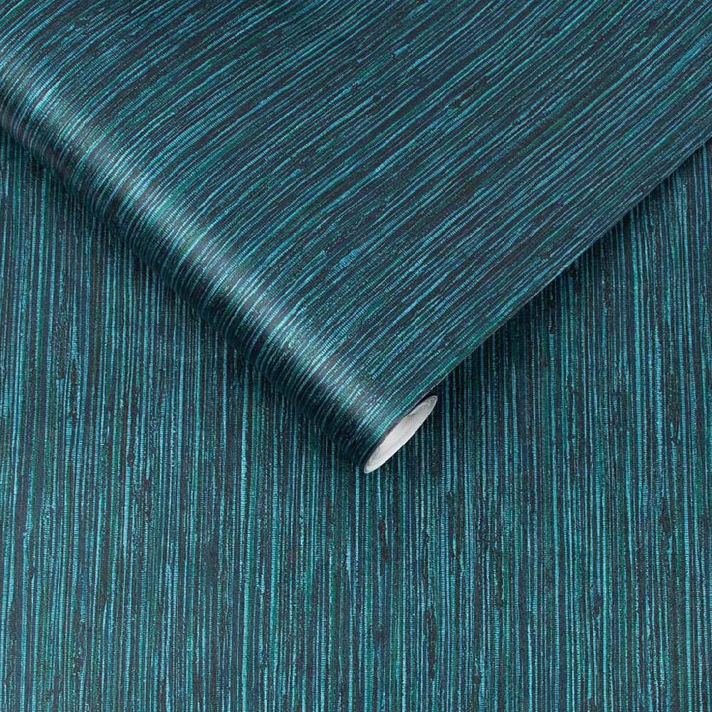 Graham & Brown Grasscloth Texture Teal Wallpaper