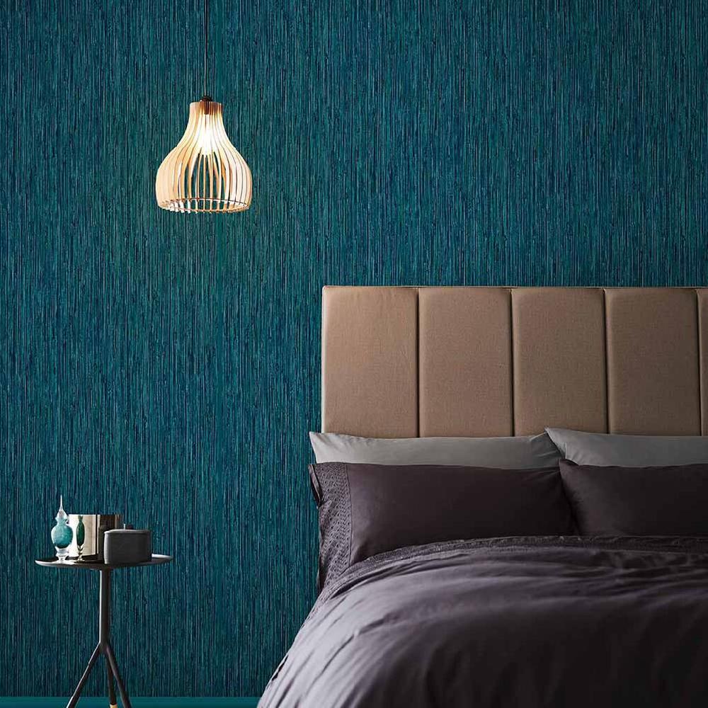 graham & brown Grasscloth Texture Teal Wallpaper