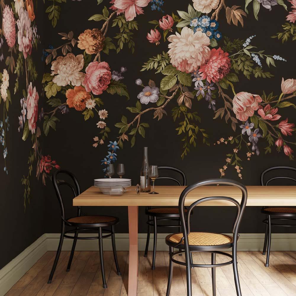 graham & brown Hague Fleurs Black Bespoke Mural