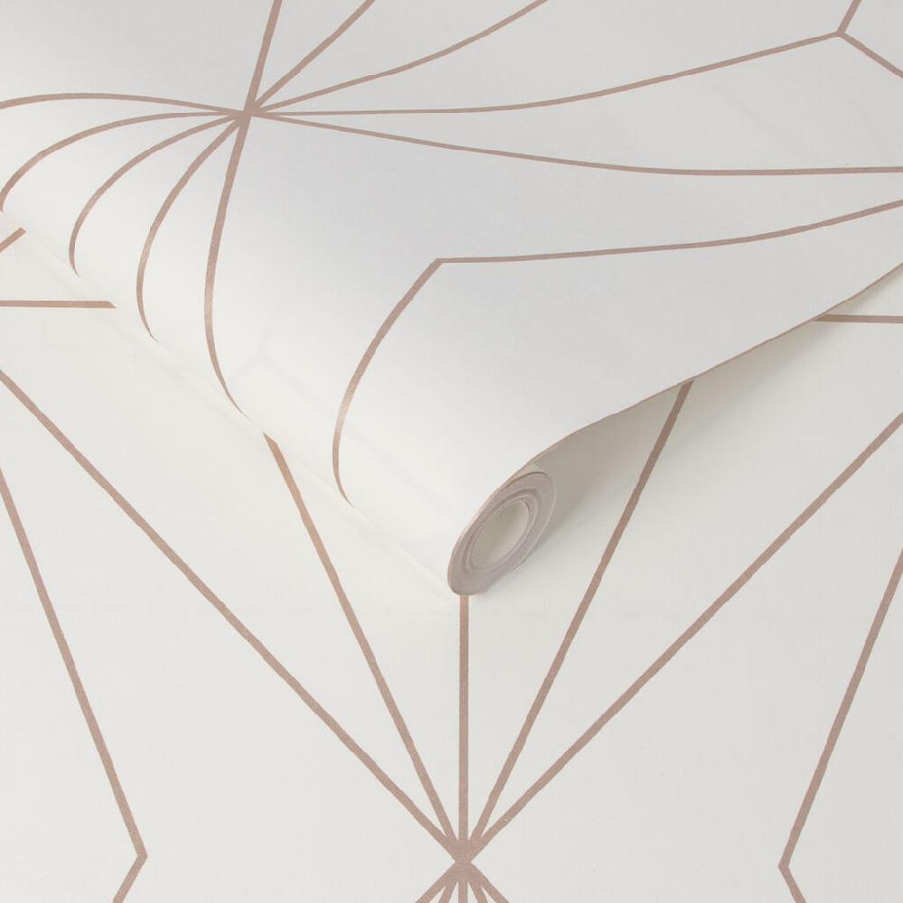 Graham & Brown Harmony White Rose Gold Wallpaper
